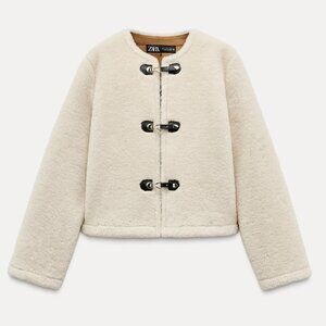 Zara Shearling Toggle Jacket